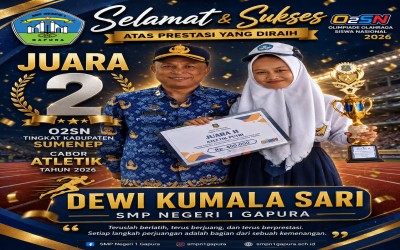 Juara 2 Atletik Putri O2SN 2026 Tingkat Kabupaten